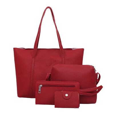 

Tailored Women Four Set Handbag Shoulder Bags Four Pieces Tote Bag Crossbody Wallet