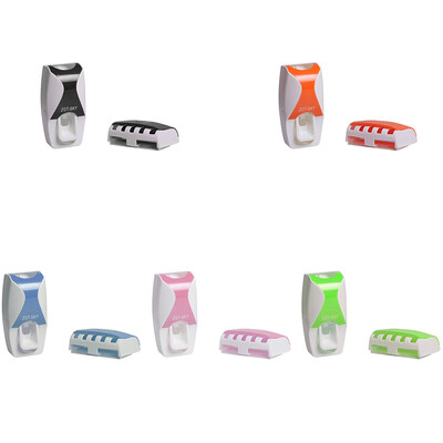 

Home Automatic Toothpaste Dispenser Toothbrush Holder Bathroom Products Wall Mount Rack Bath Set Toothpaste Squeezers