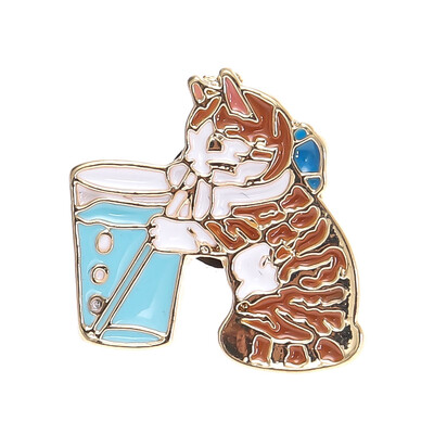 

Cute Cat Enamel Brooch Shirt Collar Pins Jewelry Unisex Brooch Backpack Pins