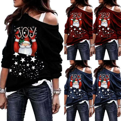 

Womens Christmas Hoodie Sweatshirt Jumper Lady Sweater Xmas Pullover Tops Blouse