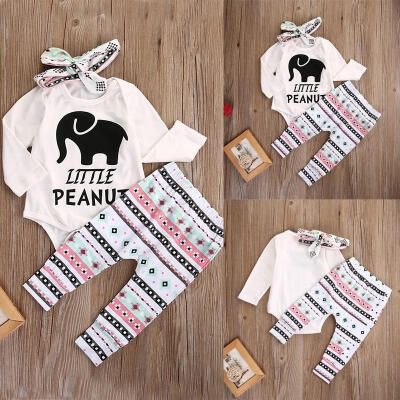 

Newborn Infant Baby Boys Girls Clothes Elephant RomperPant Leggings Outfit Set