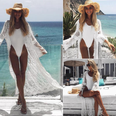 

Newest Summer Women Beach Cardigan Bikini Cover Up Wrap Beachwear Long Dress