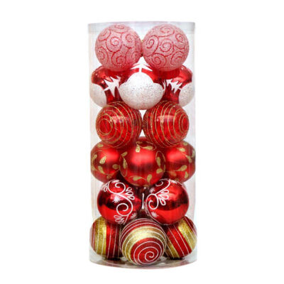 

24 Pcs Christmas Ball Shine Ball Painted Ball Package Christmas Ornament Christmas Tree Decoration Balls