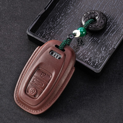 

Applicable to Audi car key case A6L A8L Q5 A4 A5 A7 key chain high grade leather key bag