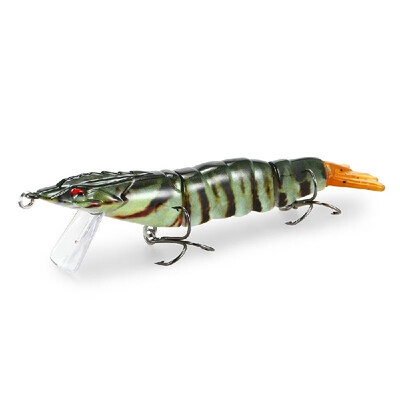 

Lixada 1 PCS Segmented Fishing Lure Hard 3D Simulation Shrimp Bait Big Artificial Bait Crankbait Treble Hook Fishing Tool