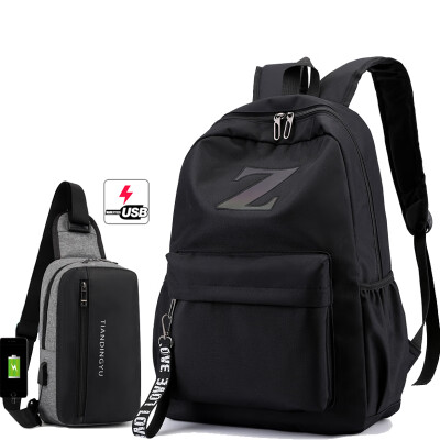 

Luminous gradient schoolbag mens shoulders junior high school students Korean backpack high school students large capacity mens