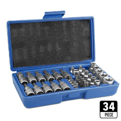 

Fine Quality Chrome Vanadium Steel 34PCS Pressure Batch Sleeve Group Sets SleeveHead Machine Motor Repairing Tool Socket Set Wrenc