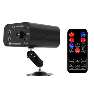 

3 Holes 48 Pattern LED Laser Projector Voice Control Stage Flash Light