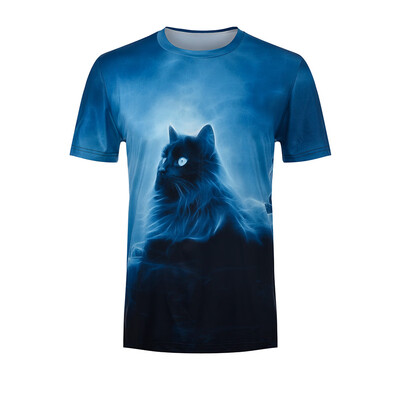 

Toponeto Fashion Mens 3D Cat Printing Tees Shirt Short Sleeve T-Shirt Blouse Tops