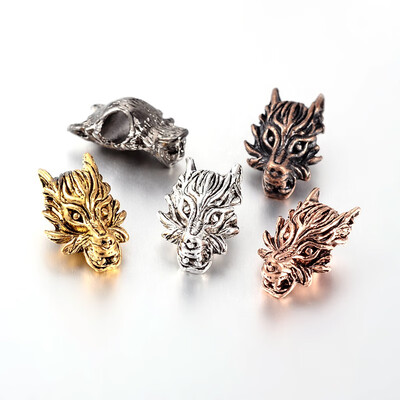 

Dragon Head Large Hole Alloy European Beads Mixed Color 185x13x85mm Hole 4mm