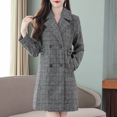 

Gobestart Womens Oversize Lapel Cashmere Wool Blend Belt Trench Coat Outwear Jacket