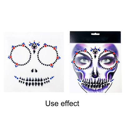 

Halloween Resin Jewelry Stickers Removable Face Gems Stickers Funny Tattoo Stickers For Festival Party Costume Decorations