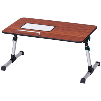 

Portable Height Adjustable Laptop Tray Table w Cooling Fan-Walnut