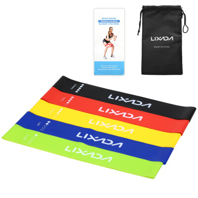 

Lixada 5PCS Sports Exercise Resistance Loop Bands Set Elastic Booty Band Set for Yoga Home Gym Training