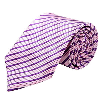 

Fashion Woven Mens Tie Necktie Polyester Stripe Jacquard Wedding Groom Party