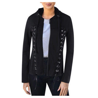 

Toponeto Fashion Women Tops Zipper Long Sleeve Drawstring Hooded Jacket Outwear Coat