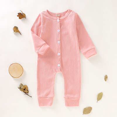 

Autumn Baby Boy Girl Casual Solid Print Romper Infant Long Sleeve Children Bodysuit Jumpsuit Outfits