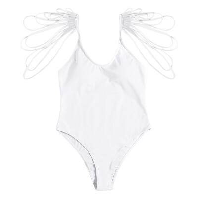 

Scoop Neck Backless Padded Strappy Solid Color Women Swimsuit