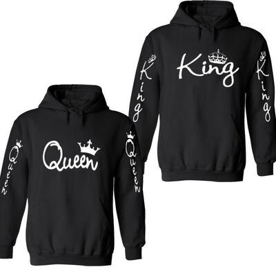 

Hot Couple Hoodie Sweater King&Queen-Love Matching Hooded-Couple Hoodie