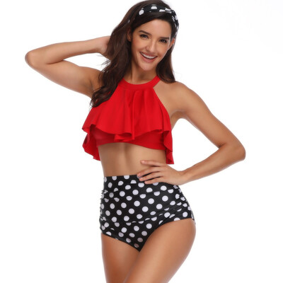 

Saidsome Women Push-Up Padded Bra Button Beach Bikini Set Swimsuit Swimwear