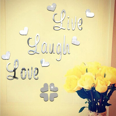 

Gobestart Live Laugh Love Quote Removable Wall Art Stickers Mirror Decal DIY Room Decor A