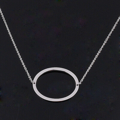 

Alphabet Necklace Silver Plated Initial Letter Alphabet A - Z Choker Pendant