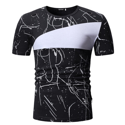 

Summer New Causal Stylish Mens Short Sleeve T-Shirt Slim Fit Tees Casual Summer Muscle Men Holiday Causal Slim Fashion T-shirt
