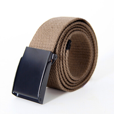 

New canvas belt trend high quality weaving canvas Automatic buckle Men belt solid color casual Men&Women cowboy pants belt