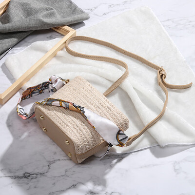 

Tailored Women Fashion Summer Style Wild Beach Bag Messenger Shoulder Bag Woven Scarf Bag