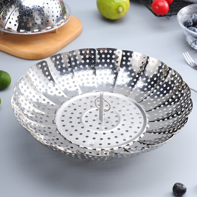 

American kitchen maxcook stainless steel steamer steamer steamer telescopic foldable multi-purpose steamer steamer steaming tablets MCPJ024