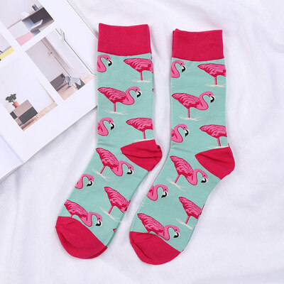 

Fashion And Leisure Retro Mens Soft Cotton Novelty Flamingo Winter Warm Socks