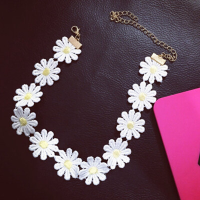 

Elastic Daisy Flower Necklaces Bracelets Headband Headwear Women For Girl