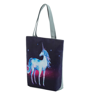 

New Fashion Starry Unicorn Soft Foldable Tote Bag Women&39s Shopping Bag Shoulder Carry Beach Bag Lady Handbag Bags