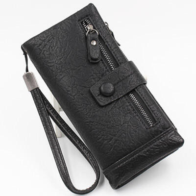 

2018 New Seven Color Women Wallet Fashion Long Zipper Hasp Clutch Wallets Ms Cow Leather Multi-card Bit Coin Purse