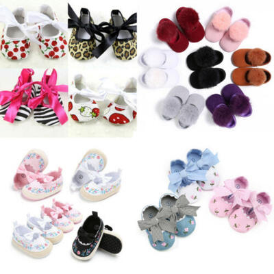 

0-18M Baby Girl Anti-slip Soft Sole Crib Shoes Newborn Prewalkers Cute Shoes US