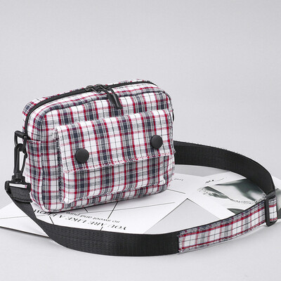 

Mini Girl Fresh Checker Temperament Sports Canvas Recreational Skew Sweet Street Bags Coloured