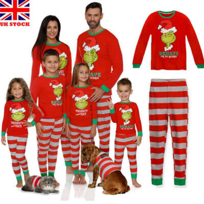 

UK Family Matching Adult Women Kids Christmas Pyjamas Nightwear Pajamas Sets