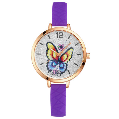 

Watch Butterfly Dial Quartz Watch GAIETY Brand Fashion Watch Silicone Strap
