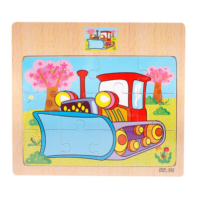 

Siaonvr Wooden Jigsaw Puzzle toy Children Cartoon Animal Traffic Learning Puzzle Toys
