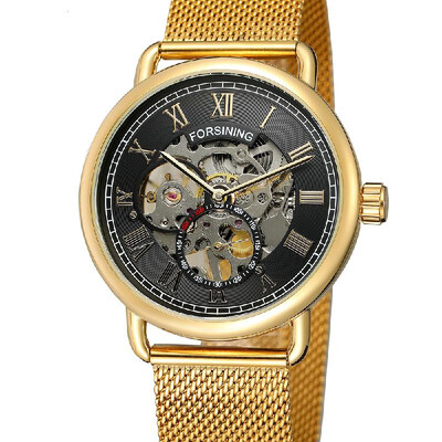 

FORSINING 276 Business Men Mechanical Watch Fashion Casual Mesh Stainless Steel Strap 3ATM Waterproof Self-Winding Male Wristwatch