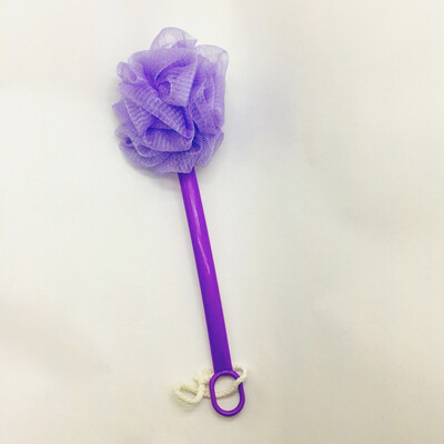 

New Soft Gauze Mesh Rubbing Back Shower Brushes Long Handle Bath Flower Scrubbing Bath Ball Bathroom Shower Supplies