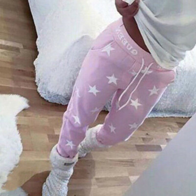 

Tailored Fashion Women Star Print Drawstring Trousers Sports Running Bottoms Casual Pants