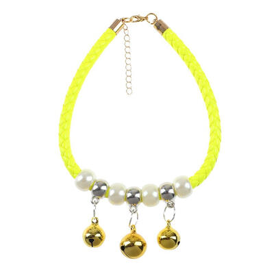 

Adjustable PU Leather Pet Dog Transparent Collar Necklace with 3D Bells