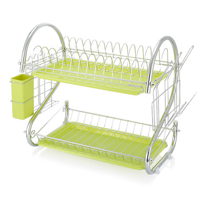 

Stainless Carbon Steel Tableware Storage Rack Double Layer Cup Holder
