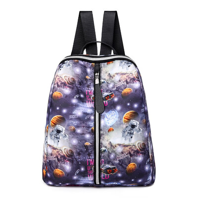 

Tailored Women Ladies Fashion Graffiti Fish Space Handbag Totes Shoulder Backpacks Bags