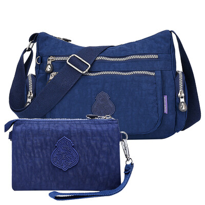 

Tailored Women Nylon Shoulder Bag Waterproof Elegant Daily Shopping Handbag Two-piece Set