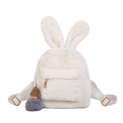 

Rabbit Ear Furry Backpack Strange Small Shoulder Furry Womens Backpack Autumn&Winter Ugly&Lovely Womens Backpack