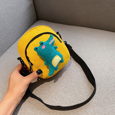 

2019 new fashion cute messenger bag casual simple wild shoulder bag cartoon cute little dinosaur canvas bag