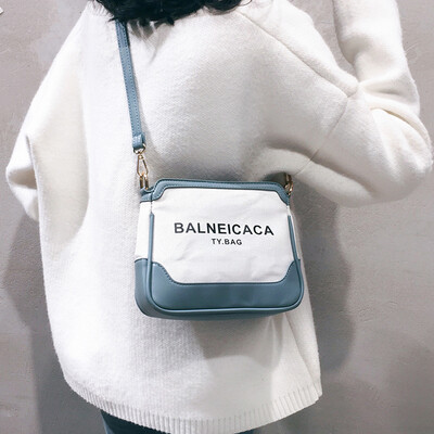 

Advanced texture casual bag handbags new 2019 tide Korean version of the fashion hit color wild shoulder slung small square bag