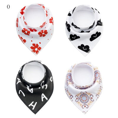 

Cotton Baby Bibs Newborn Triangle Feeding Nursing Bandana Burp Cloths 4Pcs